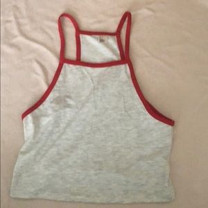 Grey tank top with red lining